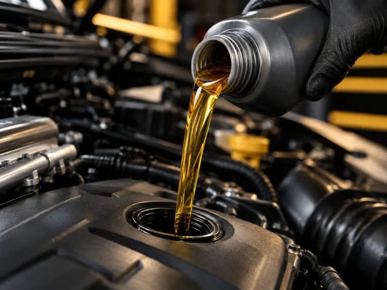 Aplicação de óleo no motor — imagem ilustrativa